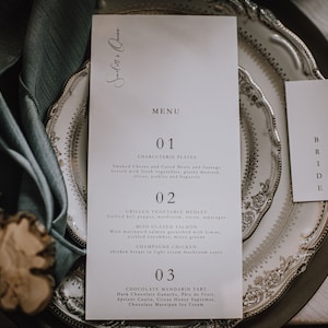 Minimal, Classic Wedding Menu - DIGITAL