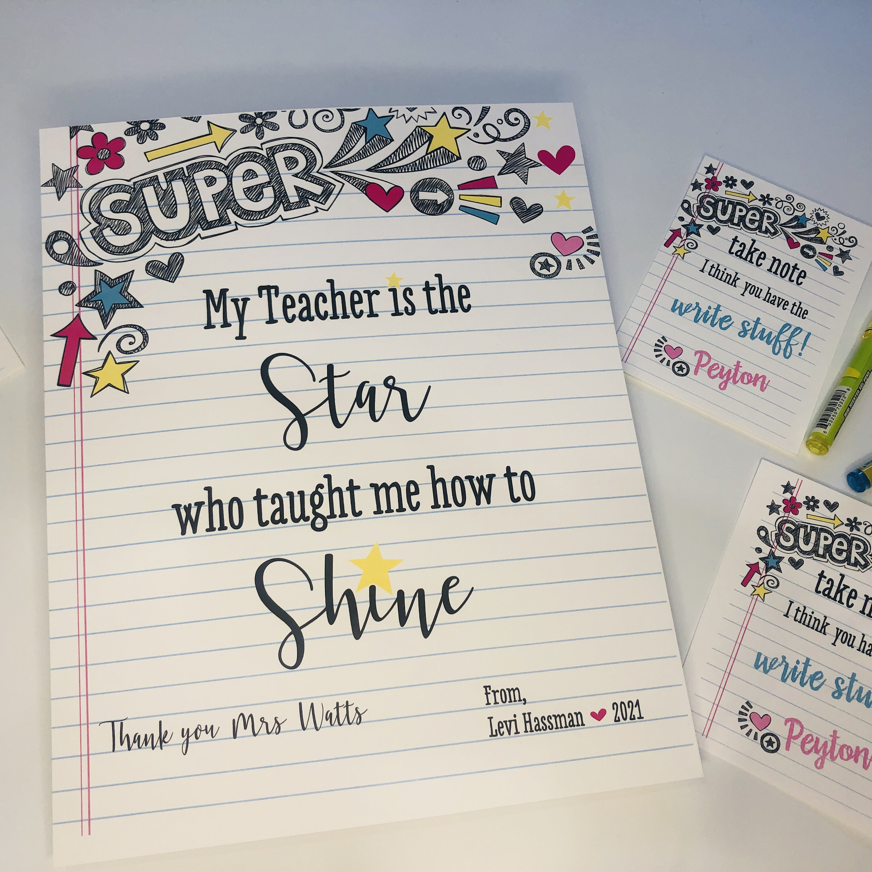Note For Stuff Write Stuff, End of School Year Classmate and Matching Take Note ...