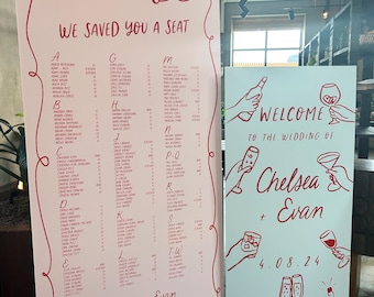 Doodle Wedding Welcome, Seating Chart and table numbers // Sign - DIGITAL// Welcome and Seating signs//Doodle Wedding//hand drawn