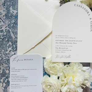Modern and Minimal Arch Layered Wedding Invitation Set image 9