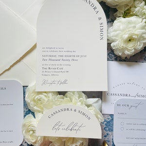 Modern and Minimal Arch Layered Wedding Invitation Set image 5