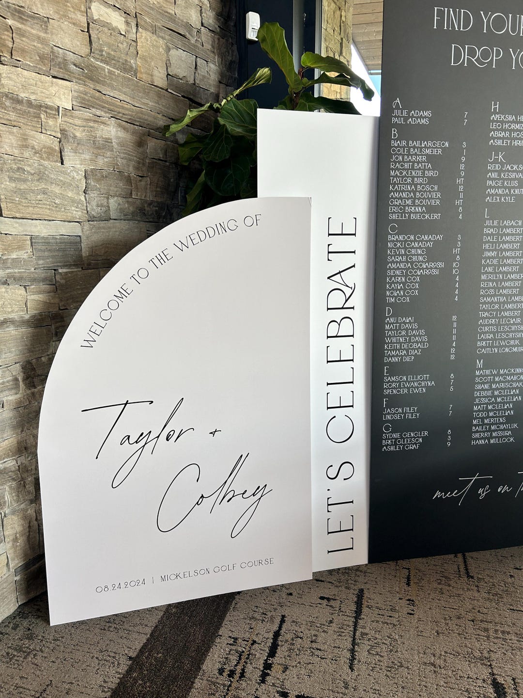 Modern Wedding Welcome and Seating Chart Sign - Digital//triple Layered ...