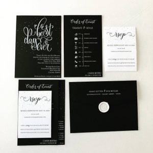 Black and White Wedding Invitation, Digital Wedding Invitation Suite // Best day ever