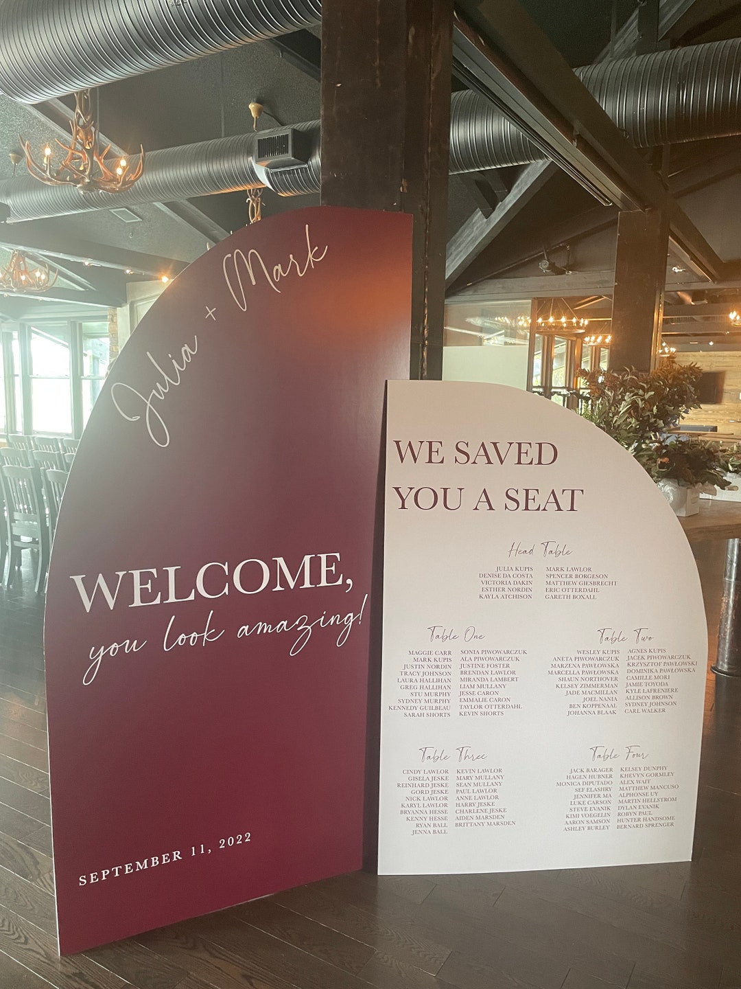 Modern Wedding Welcome and Seating Chart Sign - Digital//double Arched ...