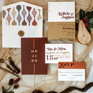 70s LOVE and LUXE, Digital Wedding Invitation Suite, Vintage Wedding Digital Invitation