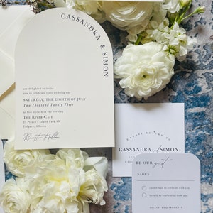 Modern and Minimal Arch Layered Wedding Invitation Set image 8