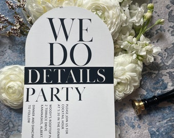 Modern Black and White Arch Layered Wedding Invitation Set // Modern // Printed Set // Semi-Custom Wedding Invitation // Digital Option
