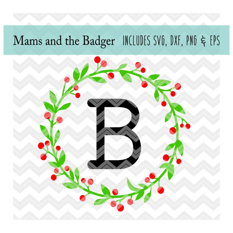 Download Holly Wreath svg Christmas Monogram Frame Holiday Border ...