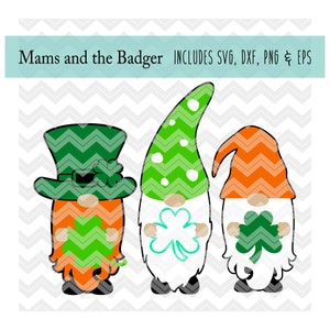 St. Patrick&#39;s Day Gnomes svg, Shamrocks Gnomes Cutting File, Silhouette Cameo, Design Space, Cricut Download, svg dxf png eps
