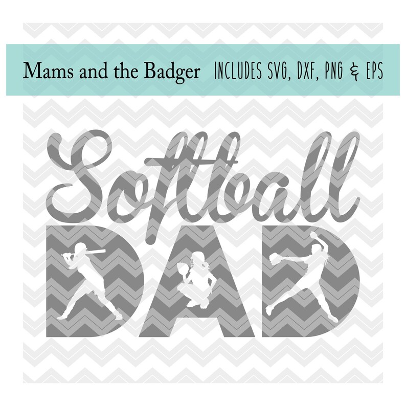 Download Softball Dad svg Softball Silhouettes Softball cut file | Etsy