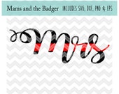 Firefighter Wife svg, Mrs Thin Red Line, Fire Wife Design, Mrs Firefighter, Fireman Love, Silhouette Cameo, Cricut Cut Files, dxf png eps