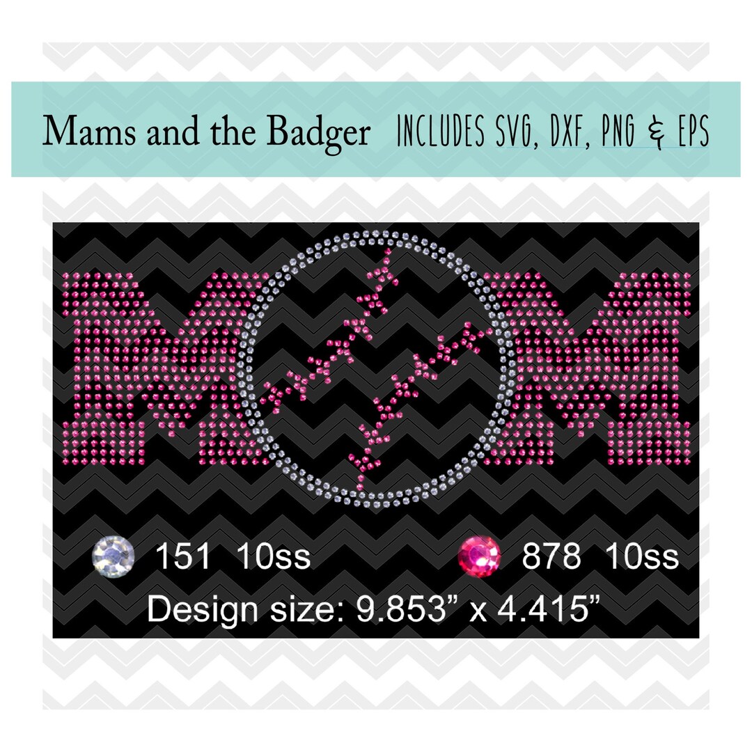 Baseball Mom, Rhinestone Template, Baseball Bling Svg, Rhinestone Svg ...