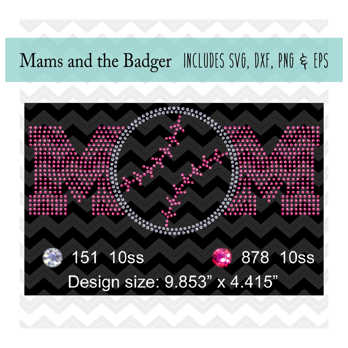 Baseball Mom, Rhinestone Template, Baseball Bling Svg, Rhinestone Svg ...