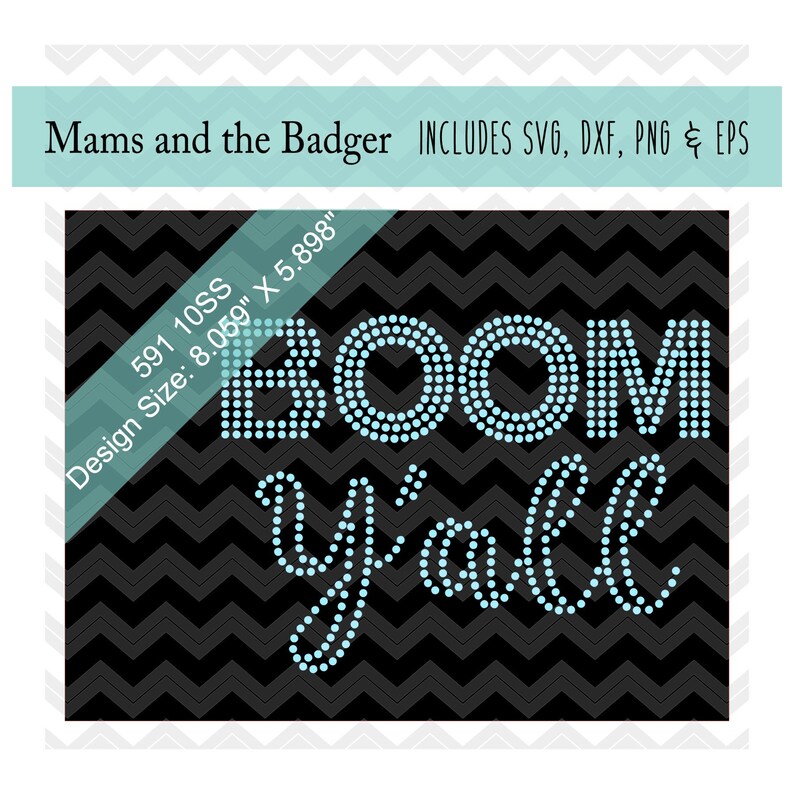 Download Boom Y'all Svg, Rhinestone Template, 4th of July Svg ...