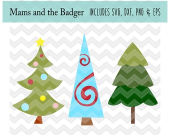 Christmas Tree svg, Evergreen Pine Tree, Spruce Fir Bundle, Holiday Cut File, Silhouette Cameo, Design Space, Cricut Download, dxf png eps