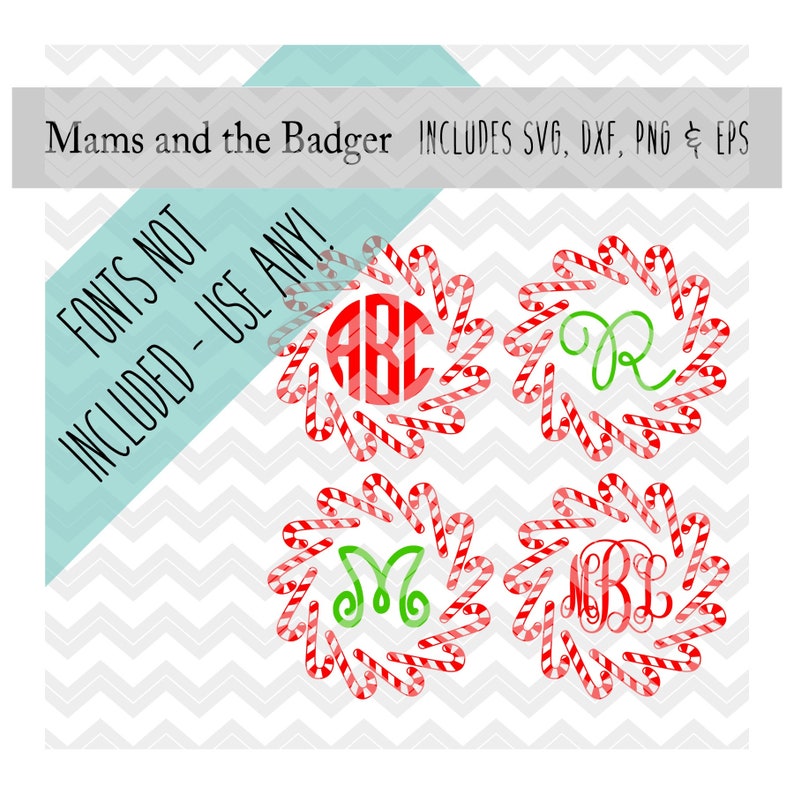 Download Candy Cane Frame svg Christmas Cut File Holiday Monogram ...