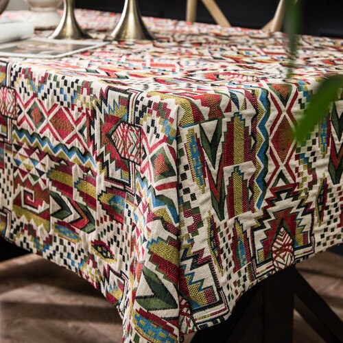 Bohemian Tableclothlinen Tablecloth Rustic Table Linen Etsy