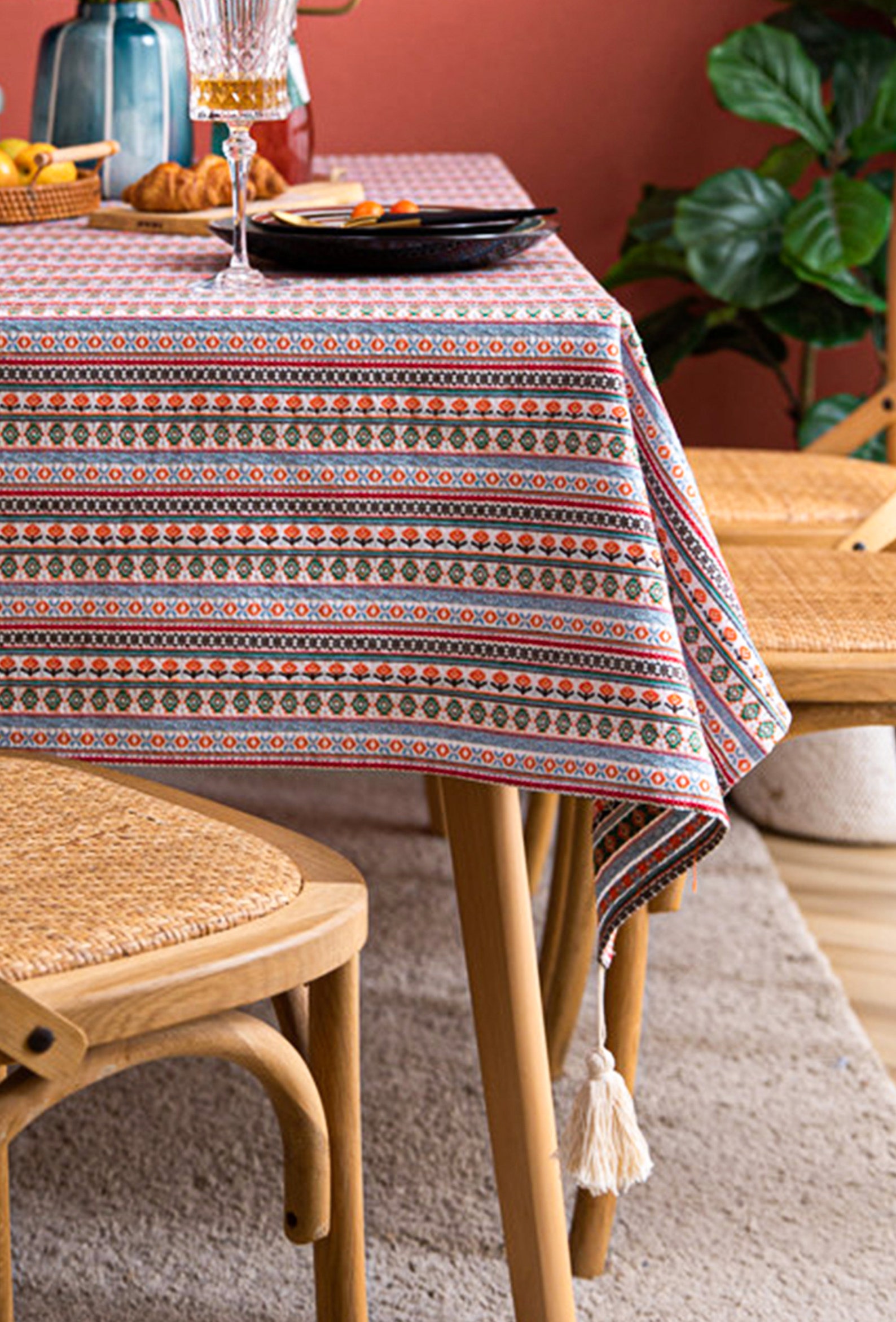 Bohemian Tableclothlinen Tablecloth Rustic Table Linen Etsy UK