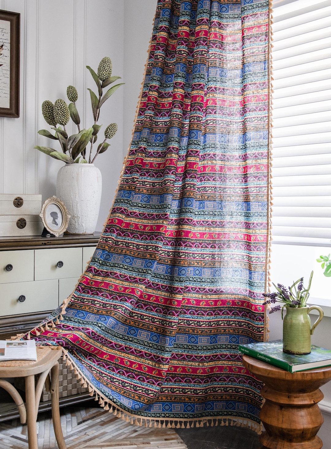 Living Room Curtain Boho Bedroom Curtain Boho Curtains - Etsy
