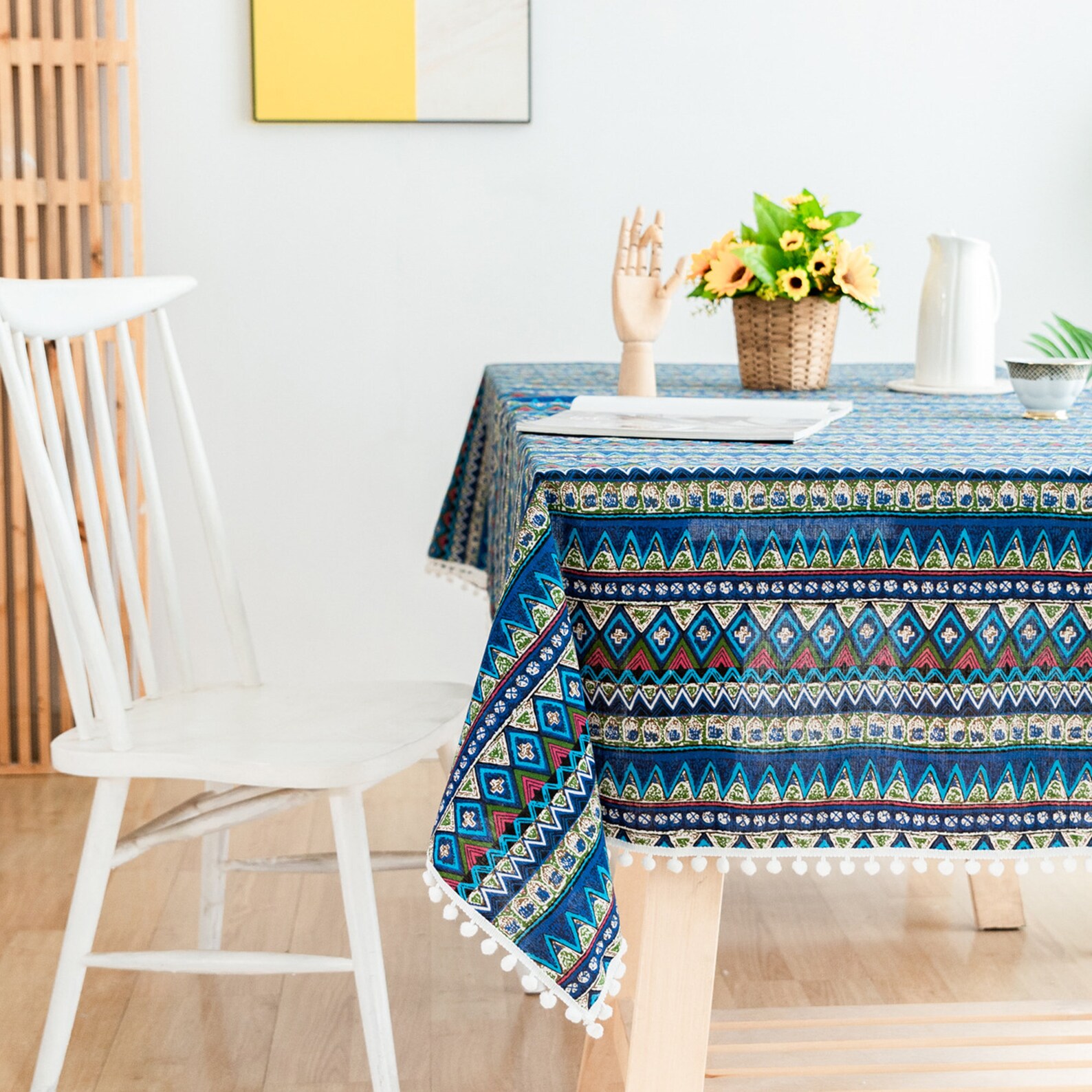Linen Tablecloth Bohemian Tablecloth Farmhouse Table Linen Etsy UK