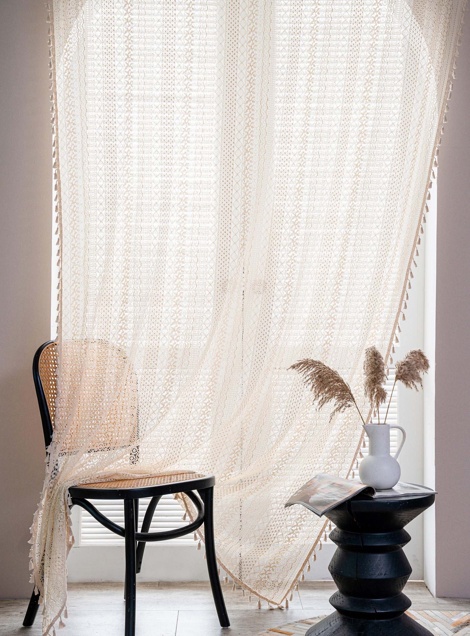 Vintage Gardine Boho Gardine gehäkelt Boho Gardine Gardine Etsy.de