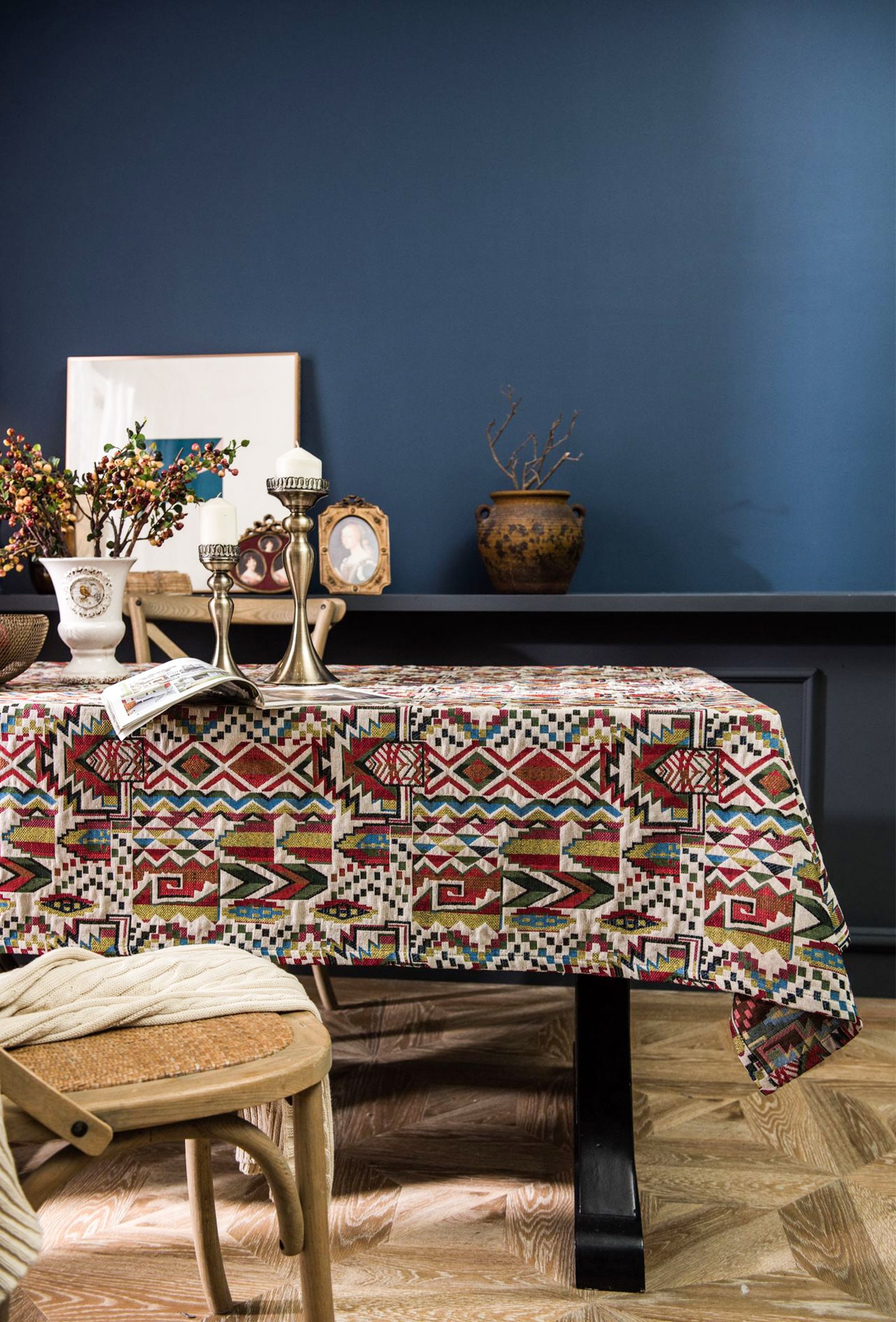 Bohemian Tablecloth Rustic Table Cloth Farmhouse Etsy