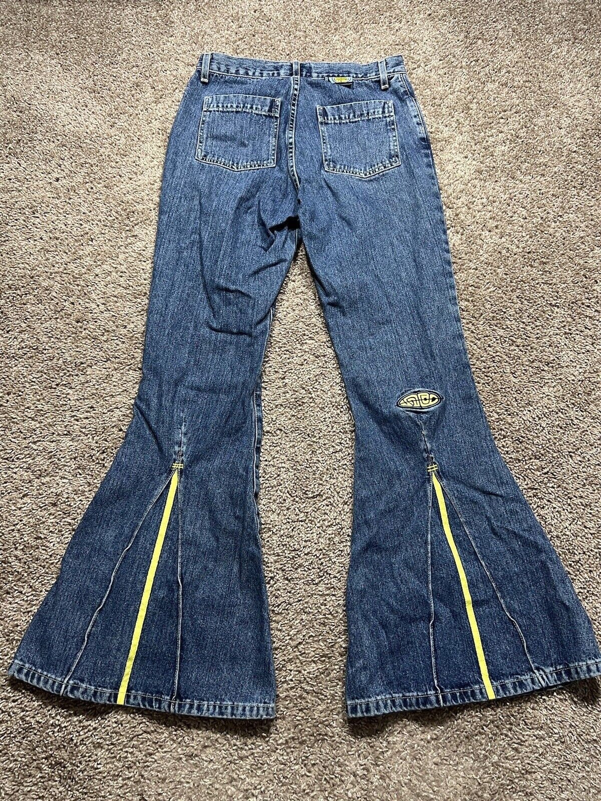 Women's Mid-Waisted Jeans Y2k Graphic Straight Wide Leg Bell Denim