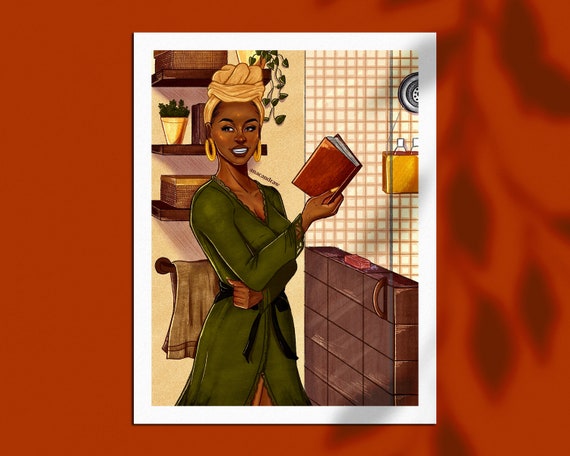 Self Care Art Self Love Art Black Girl Art Natural Hair Etsy