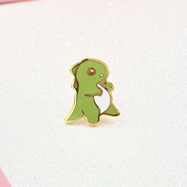 Green Dinosaur | T-Rex Hard Enamel Pin | Collectors Hard Enamel Pin Badge | Kawaii Aesthetic Birthday Gift for Her | Christmas Present