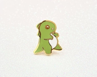 Green Dinosaur | T-Rex Hard Enamel Pin | Collectors Hard Enamel Pin Badge | Kawaii Aesthetic Birthday Gift for Her | Christmas Present