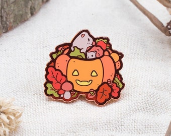 Cozy Hedgehogs | Fall Collectors Hard Enamel Pin Badge | Autumn Vibes | Kawaii Aesthetic Birthday Gift for Her | Christmas Present for Him