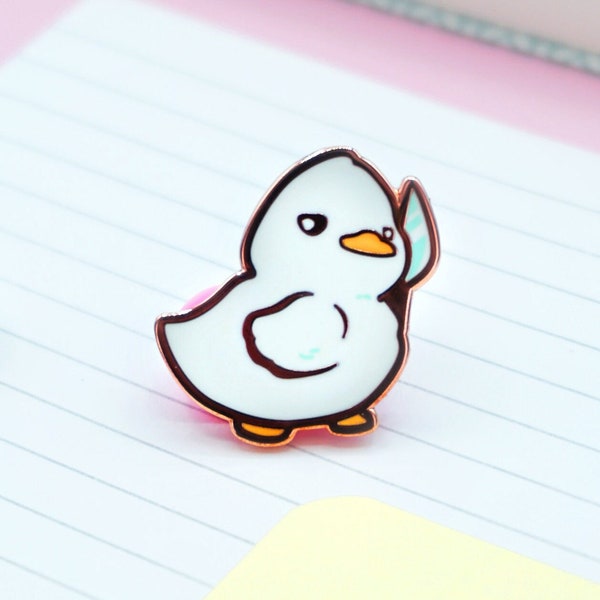 Knife Duck Enamel Pin | Cute Adventurer Hard Enamel Pin | Duckling Knife Art | Kawaii Aesthetic Birthday Gift | Christmas Present