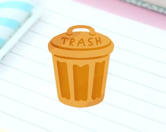 Golden Trash Can Enamel Pin | Cute Gold Trash Hard Enamel Pin | Trash Panda Art | Kawaii Aesthetic Birthday Gift | Christmas Present