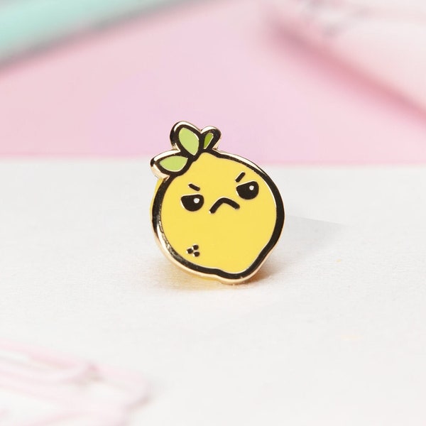 Bitter Lemon | Fruity Collectors Hard Enamel Pin Badge | Kawaii Aesthetic Birthday Gift for Her | Christmas Present for Him | Miamouz