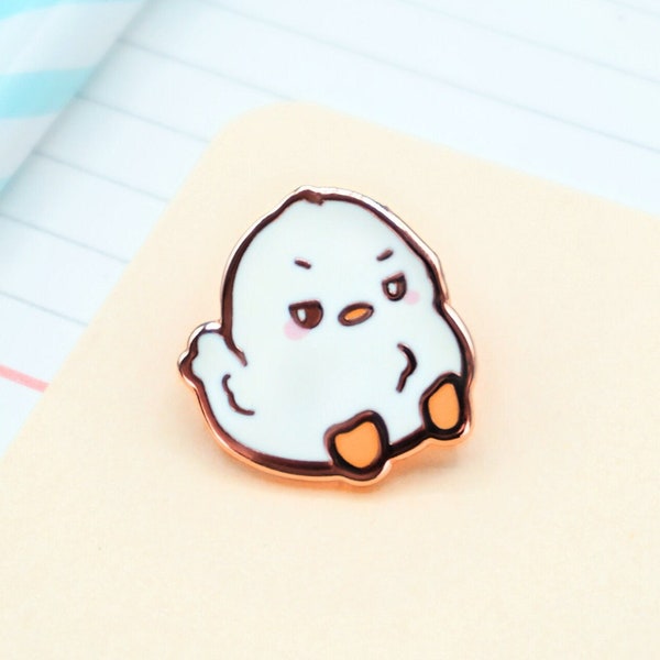 Grumpy Duck Enamel Pin | Cute Adventurer Hard Enamel Pin | Mad Duckling Art | Kawaii Aesthetic Birthday Gift | Christmas Present