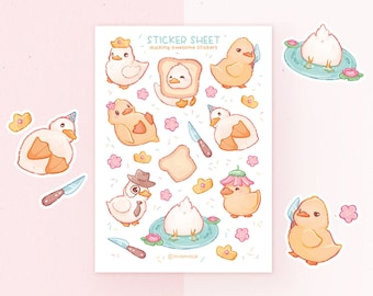 Ducking Awesome Stickers | A6 Matter or Glossy Sticker Sheet | Duck Vinyl Sticker Sheet | Journaling | Children Illustration