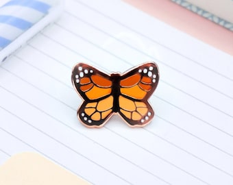 Monarch Butterfly Enamel Pin | Minimalist Hard Enamel Pin | Moth Art | Kawaii Aesthetic Birthday Gift | Christmas Present