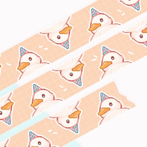Party Duck Earthy Orange Washi Tape | 10m x 15mm Roll | Artist Masking Tape | Decorative Planner Tape | Kawaii Calendar Journal Stationery