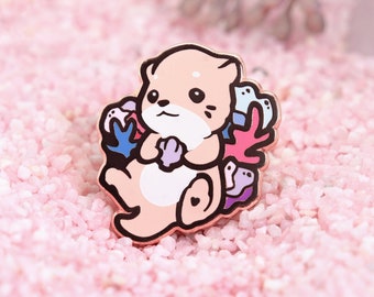 Cute Otter Pin | Mink Collectors Hard Enamel Pin Badge | Kawaii Aesthetic Birthday Gift for Her | Christmas Present