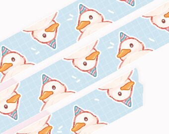 Party Duck Sky Blue Washi Tape | 10m x 15mm Roll | Artist Masking Tape | Decorative Planner Tape | Kawaii Calendar Journal Stationery