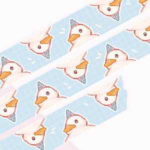 Party Duck Sky Blue Washi Tape | 10m x 15mm Roll | Artist Masking Tape | Decorative Planner Tape | Kawaii Calendar Journal Stationery