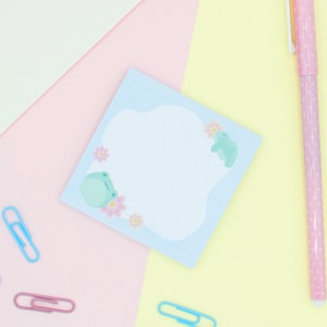 Frog and Pond Sticky Notepad | Pastel Stationery | Scrapbooking & Calendar Journal | Birthday Gift | Christmas Present | Miamouz