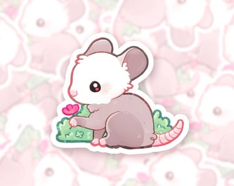 Opossum Stickers | Vinyl Sticker | Animal Sticker Mouse | Cute Glossy Stickers | Journaling | Children Illustration