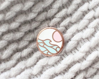 Pastel Moon Hard Enamel Pin | Minimalism Collar Pin | Kawaii Aesthetic Birthday Gift for Her | Christmas Present for Him | Miamouz