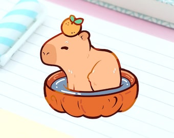 Capybara Bath Enamel Pin | Cute Pig Hard Enamel Pin | Animal Art | Kawaii Aesthetic Birthday Gift | Christmas Present