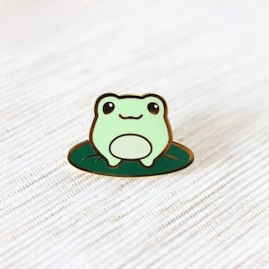 Cute Frog on Lilypad | Dreamscape Adventures | Collectors Hard Enamel Pin Badge | Kawaii Aesthetic Birthday Gift for Her | Christmas Present