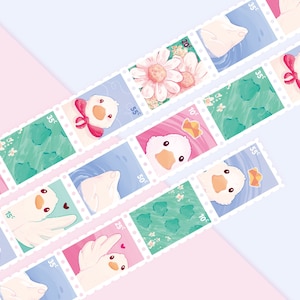 Duck Stamp Washi Tape | 10m Roll | Artist Masking Tape | Decorative Planner Tape | Kawaii Calendar Journal Stationery