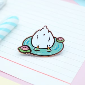 Duck Butt Duck Enamel Pin | Cute Adventurer Hard Enamel Pin | Swimming Duckling Art | Kawaii Aesthetic Birthday Gift | Christmas Present