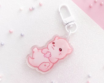 Adorable Otter Acrylic Keychain | Sweet Animal Art | Cute Otters Key Charm | Aesthetic Birthday Gift for Her | Christmas Present | Miamouz