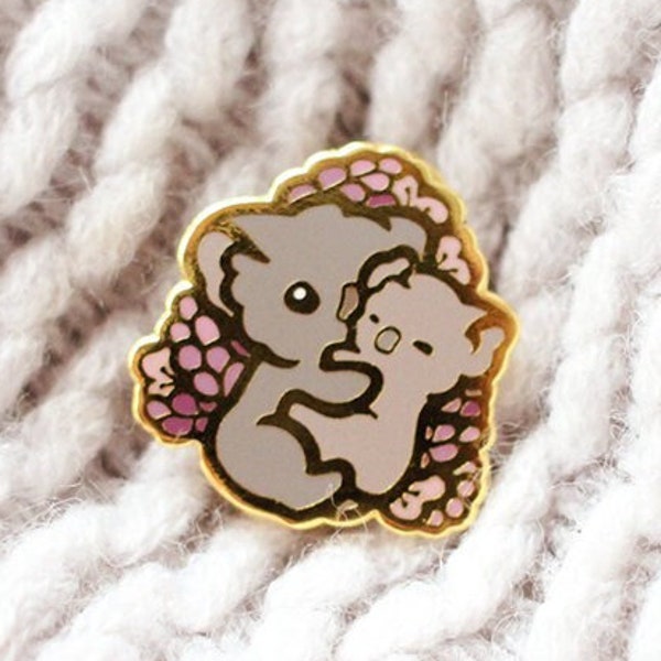 Koala Bear Mom and Child Pin | Hug Collectors Hard Enamel Pin Badge | Love Kawaii Aesthetic Birthday Gift for Her | Christmas Present
